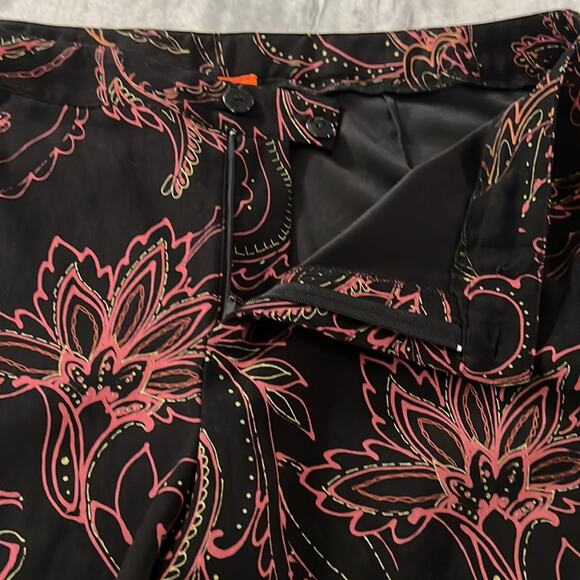 Hearts of Palm Black Paisley & Flower Print Pants Woman’s Size 16 - Picture 6 of 12